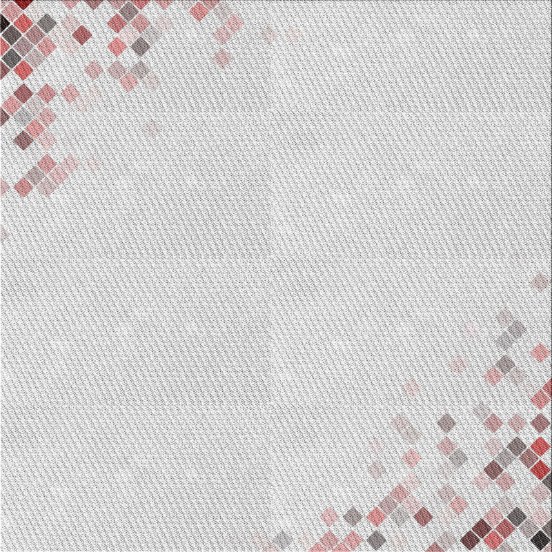 Tapis gris/zone rose à motifs, Carré 5 pi