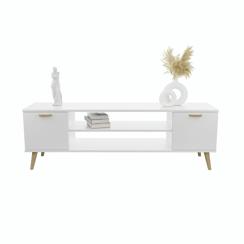 RTV Focus white - Scandinavian, 50cm H x 135cm L x 40cm D