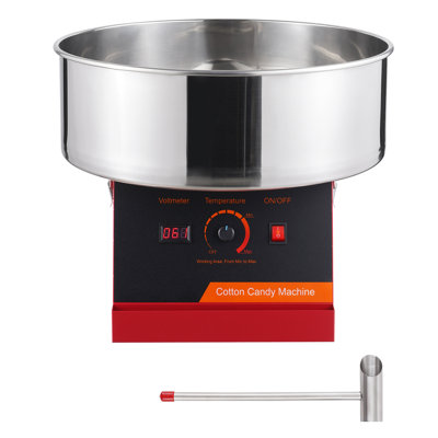 Machine à barbe à papa électrique, machine à barbe à papa 1000 W, machine à barbe à papa commerciale avec bol en acier inoxydable et pelle à sucre, parfaite pour l'anniversaire des enfants à la maison, fête de famille (rouge)