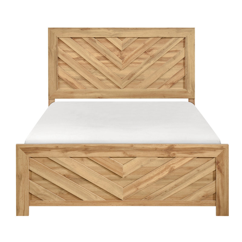 Base de lit en bois massif Claudette, Grand, Naturel
