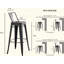 Ensemble de 4 tabourets de bar 30 po noir sablé industriel rustique contemporain avec dossier en forme de seau, noir mat