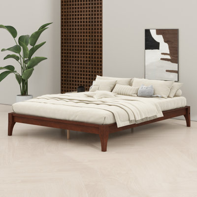 Wood Platform Bed Frame, With Slat Support