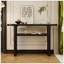 Console Elegant Minimalist avec bords arrondis et tablette robuste pour le vestibule et le salon (noir)-1440060690