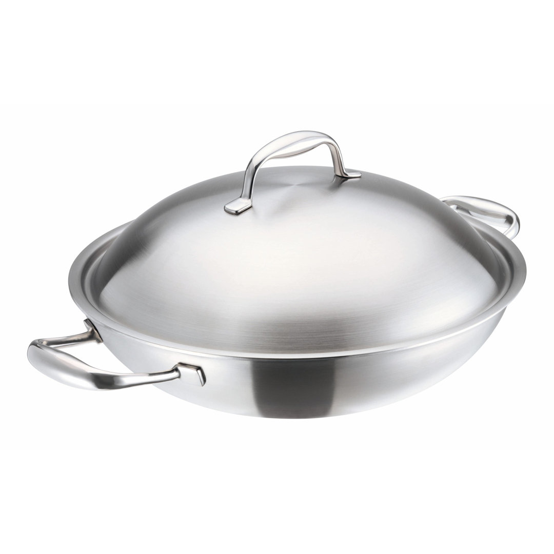 32 cm Wok High Dome aus Edelstahl mit Deckel