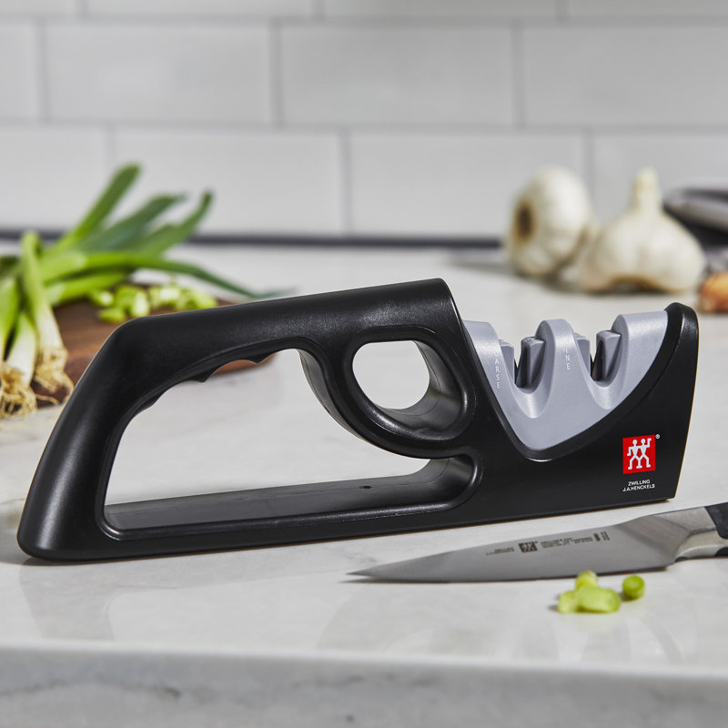 ZWILLING 2-stage Pull-Through Sharpener, Black/Grey