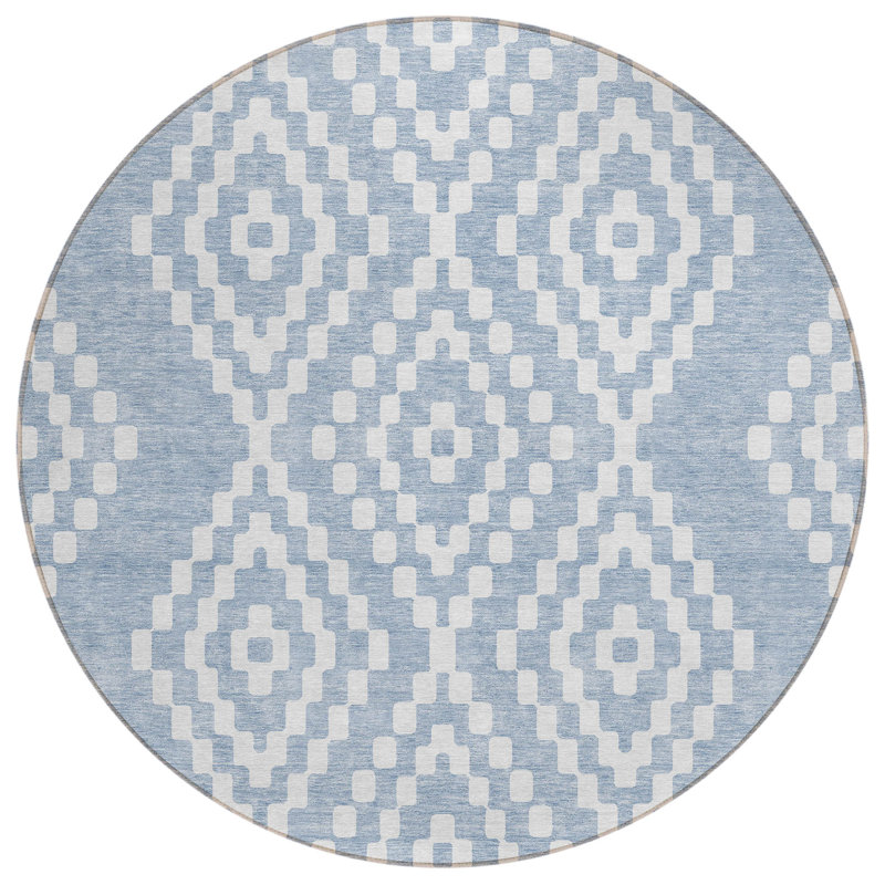 Malek Indoor/Outdoor Area Rug with Non-Slip Backing, Round 8'