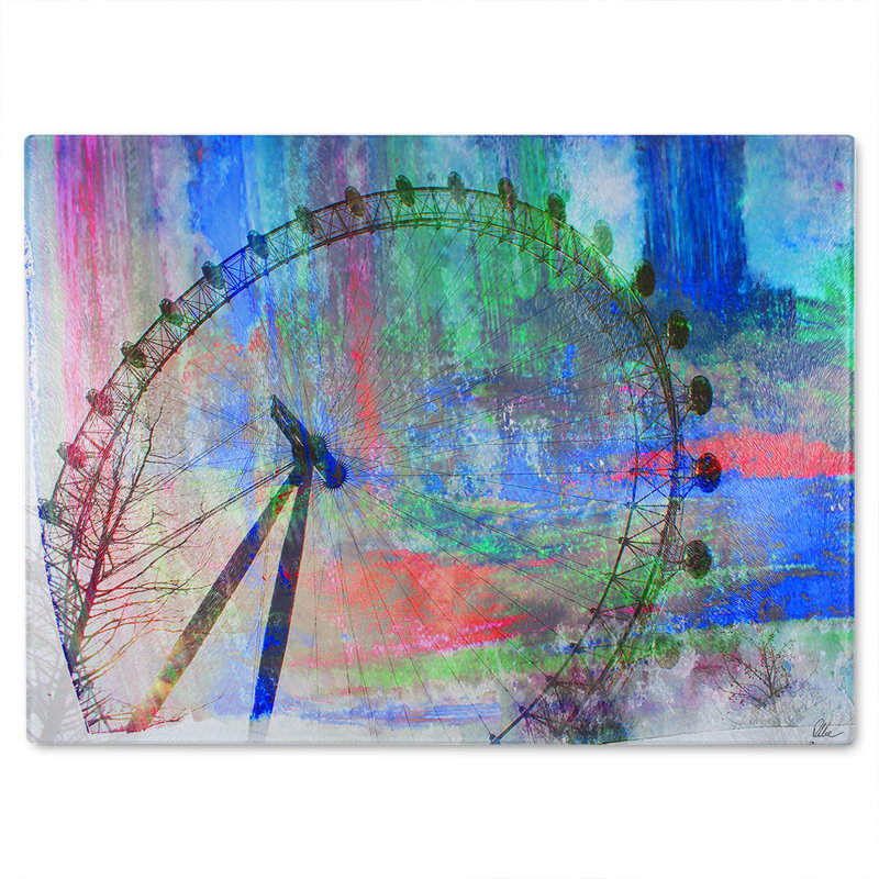 London Eye Glass Chopping Board, 40cm L x 28cm W