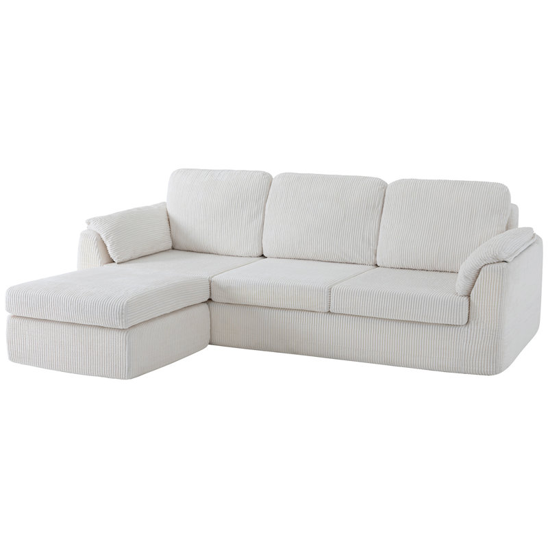 Canapé modulaire avec méridienne Cloud-Like, Tissu blanc