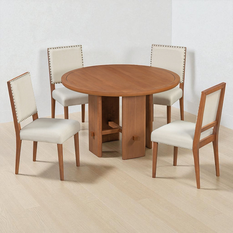 Ensemble repas pour 4 personnes, Brun, Beige/brun
