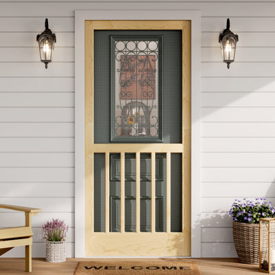 Solid Wood Exterior Screen Door