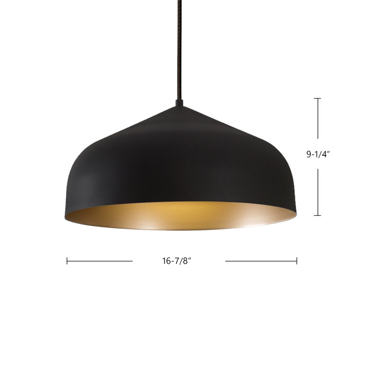 Helena 1 - Light Pendant, Black, Black/Gold, No Bulb Included