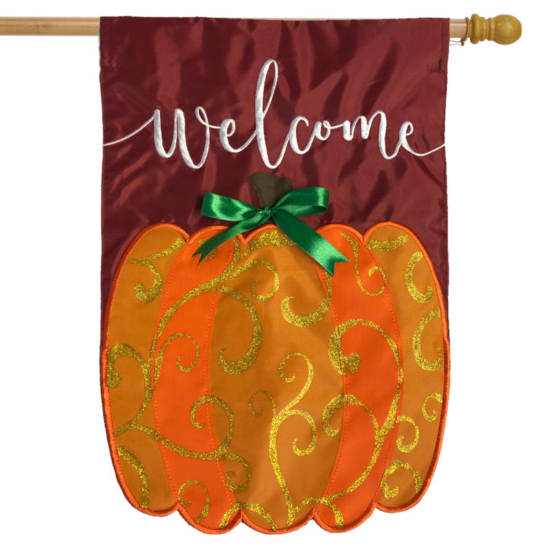 Drapeau d'automne Welcome Pumpkin 40 po x 28 po Welcome