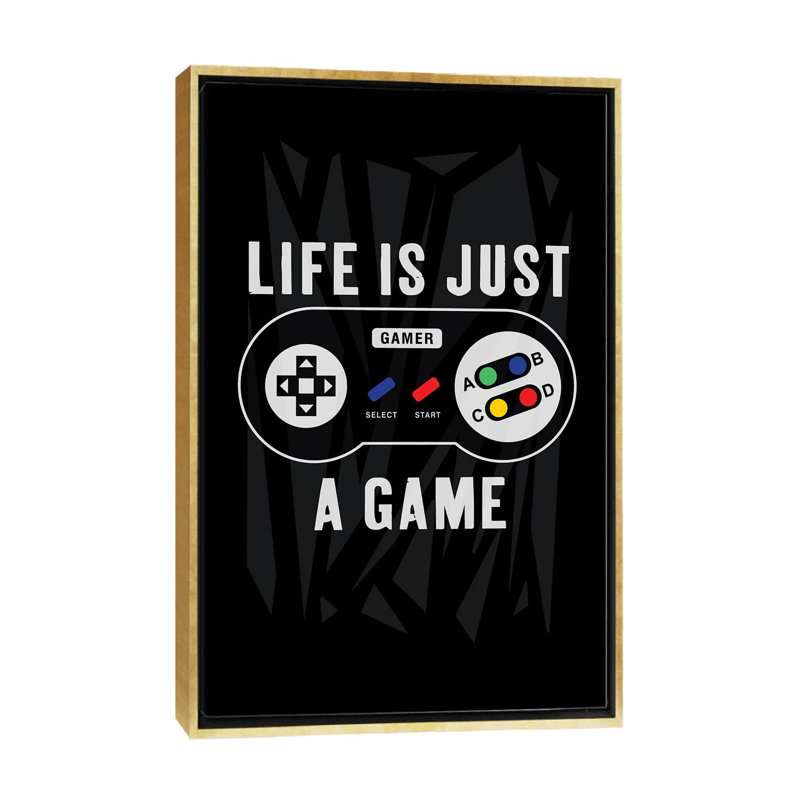 «Gaming V», reproduction d'art sur toile encadrée, Impression dans un cadre flottant sans passe-parto, H 26 po x l 18 po