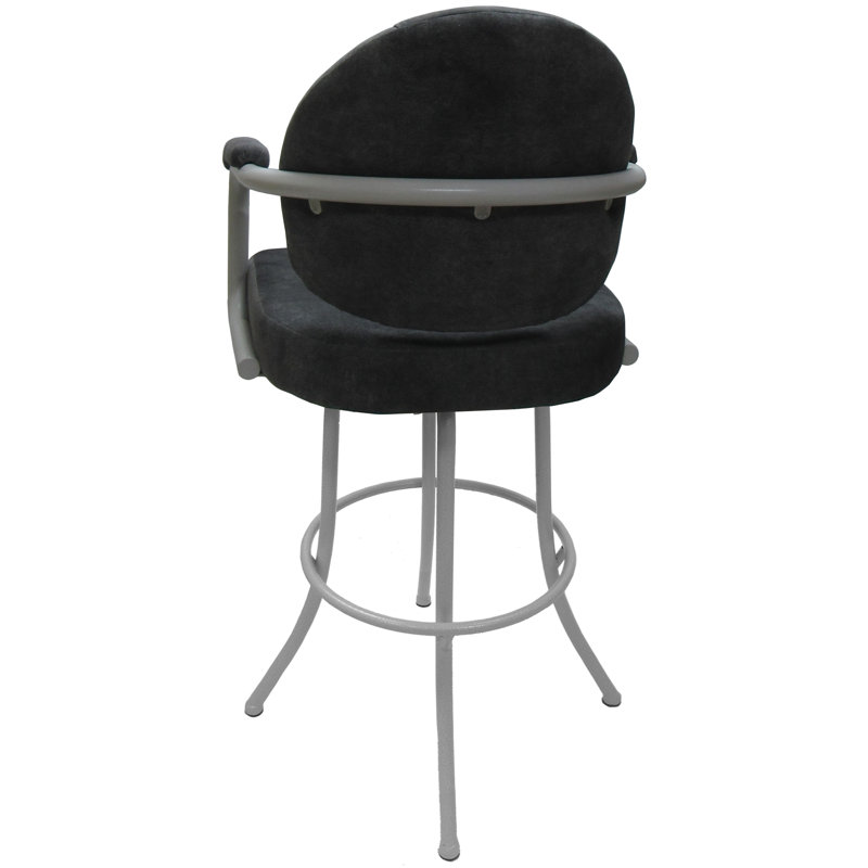 Tabouret de comptoir pivotant 26,00 po Gurtejveer, Blanc, Gris