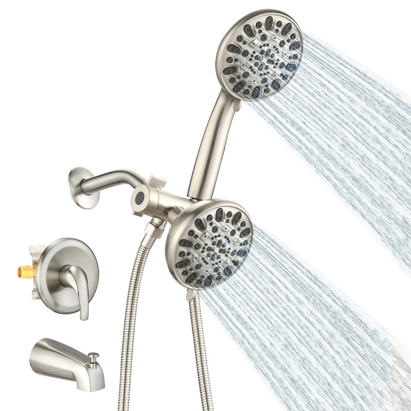 All-In-One Kit with Rough in-Valve, Brushed Nickel 
