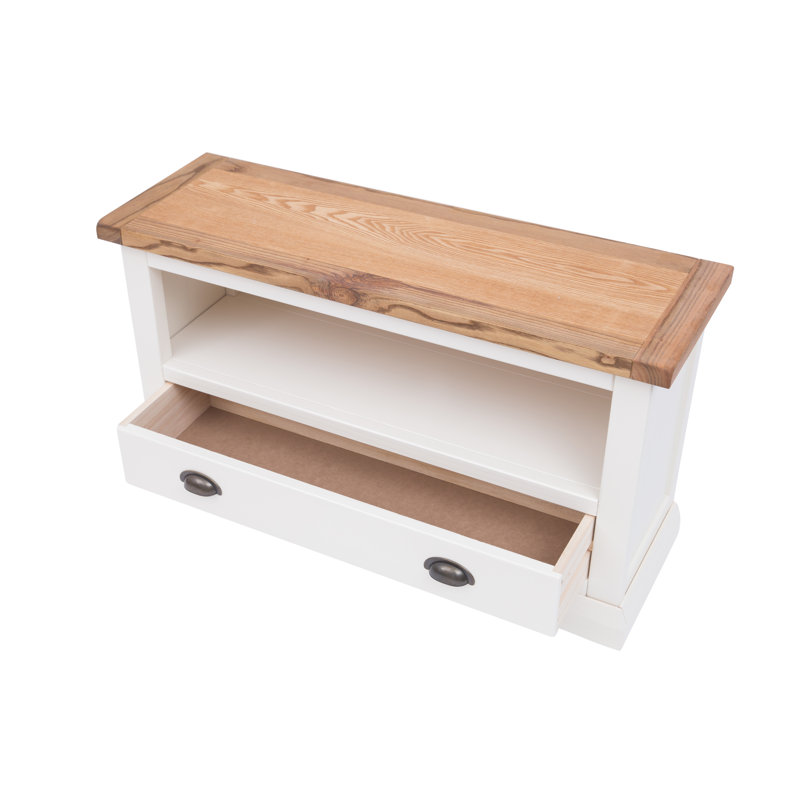 Able TV Stand for TVs up to 48", White/Brown/Grey