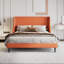 Lit plateforme tapissier Toderick avec aile de luxe et mélange de lin-985124335-985124324