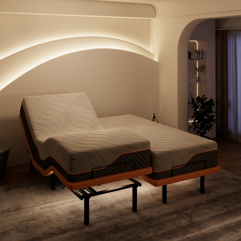 Lit réglable zéro gravité avec matelas hybride 14 po E3000 Series, Très grand séparé