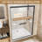 Aluminum Frame Double Sliding Shower Door, Tempered Glass Shower Door With Explosion-Proof Film And Stainless Steel Handles-125293286