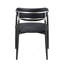 Chaise avec accoudoirs en cuir synthétique noir Gavan (ensemble de 2)-2028124085
