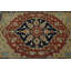 Tapis de couloir rouille à motif floral Heriz Serapi