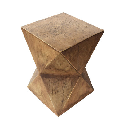 Eye-Catching Concrete Accent Table With Abstract Allure - Lightweight Feel Natural Finish Decor Option