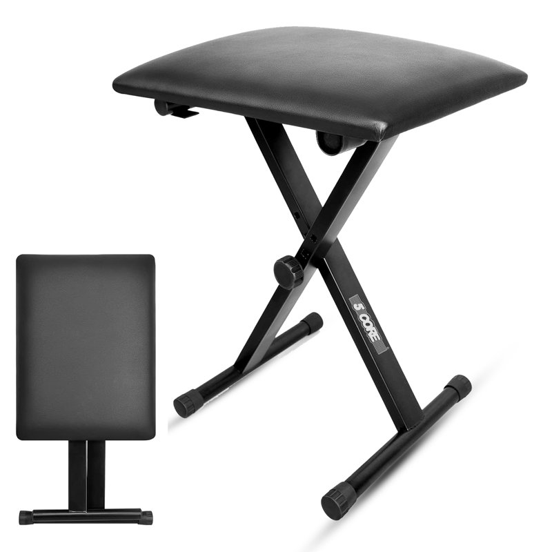 5 Core Keyboard Bench X Style Piano Stool Thick Padded 12 to 18.5 inch Adjustable Keyboards Chair Myrtlene
