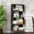 Small Area 4 Bookcase - Rustic Industrial Design, Black+gold, Functional Storage Choice Solution