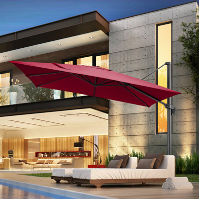 Grand parasol de patio en porte-à-faux 10 x 10 pi - mise à niveau et intensification - avec rotation à 360 ° et ajustement à 5 angles