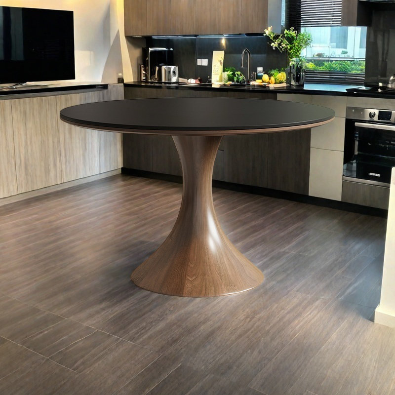 Durable and thickened granite slab dining table, 29.5"H x 53.1"L x 53.1"W