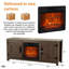 Rustic Fireplace TV Stand, Detachable, White/Grey/Brown, 147x40x62cm, MDF, Living Room-730995310-737041048