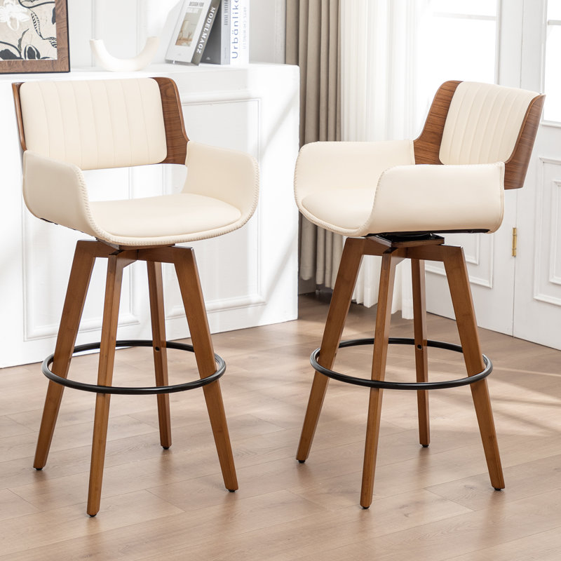 Modern Swivel Bar Stool, Bar Stool (75.5cm Seat Height), Beige