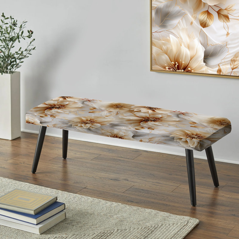 Motif bohème beige avec motif floral de fleurs de chrysanthème beige