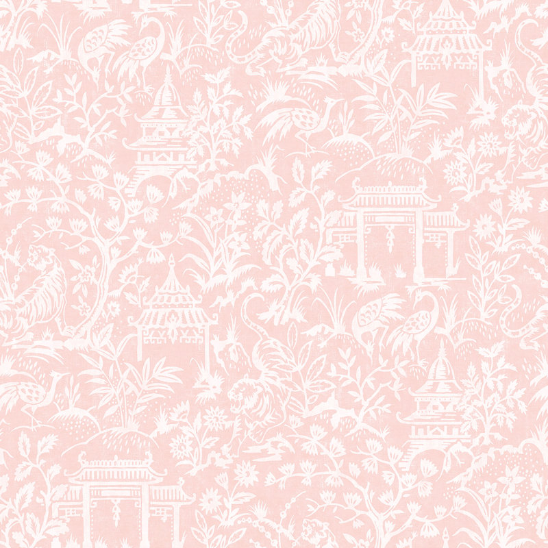 Baskin 10m x 53cm Matte Wallpaper Roll, Pink