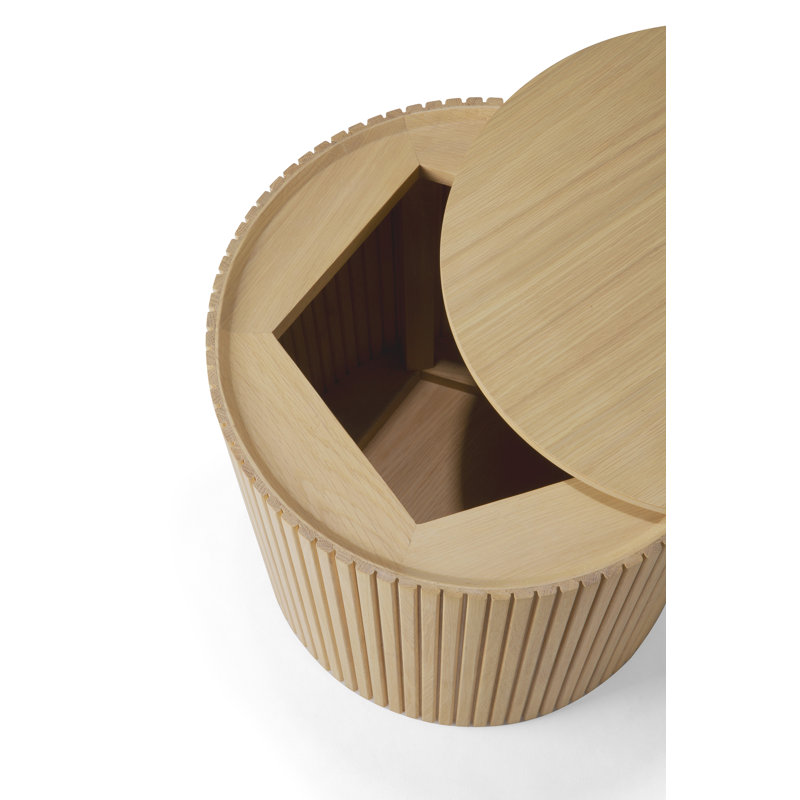 Roller Max Solid Wood End Table, Oak