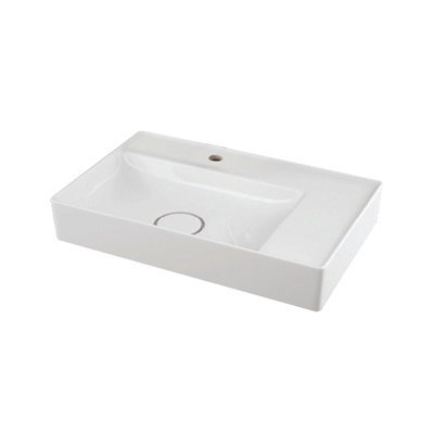 Lavabo de salle de bain rectangulaire en porcelaine vitreuse martha