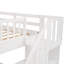 Lit superposé d'escalier de chambre à coucher en blanc, double-sur-double, tiroir, tablettes de rangement, garde-corps, pieds en pin massif, assemblage avec instructions