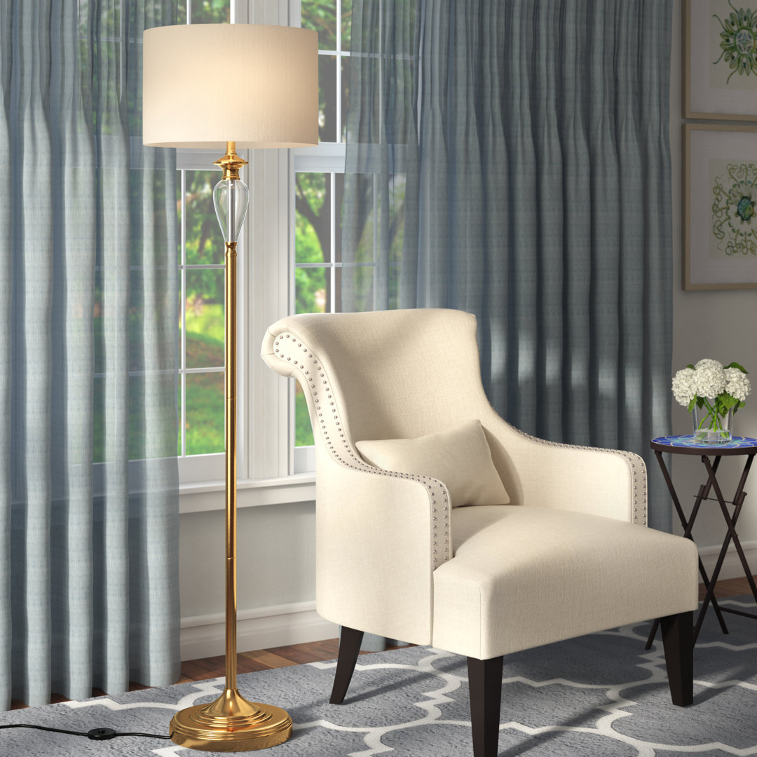 Eldert 60'' Brass Gold Traditional Floor Lamp Charlton Home®