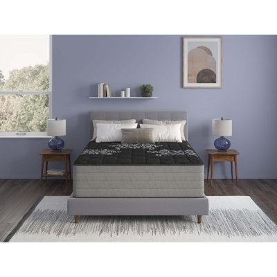 14-Inch Heavy-Duty Full Mattress With Quilted Surface, Cooling Ice Cover, Copper-Gel-Silver-Graphite Infused Visco Layer, And Edge-Reinforced Motion-Isolating Coils.