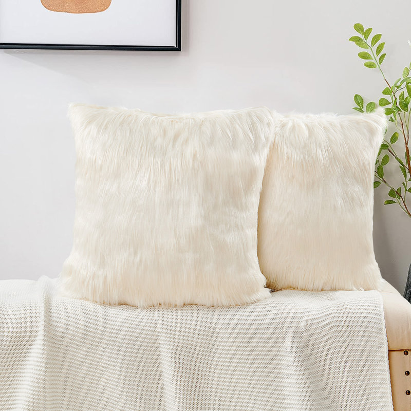 Square Throw Pillow Cover, Ivory