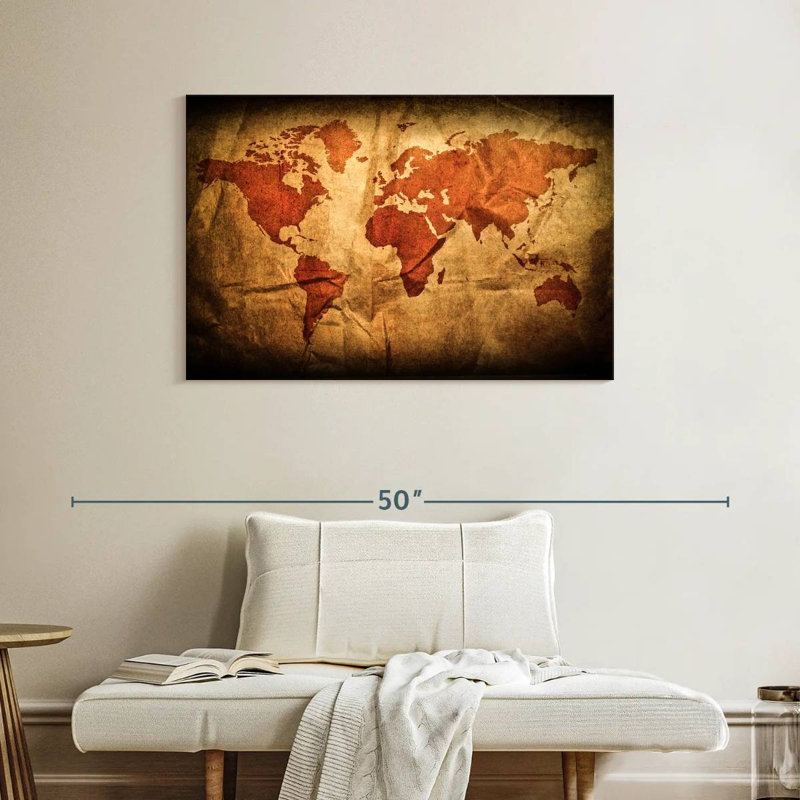 Carte du monde Aliaz, H 26 po x l 39 po
