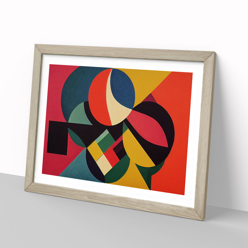 Enthralling Modern Abstract - Single Picture Frame Print, 25cm H x 34cm W x 2cm D, Oak