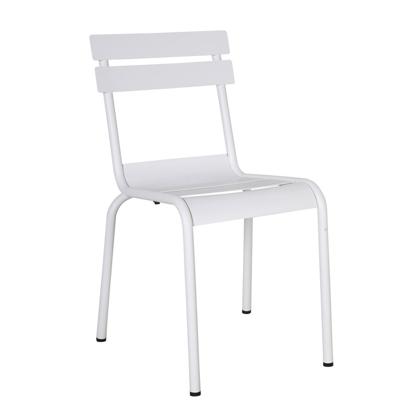 Chaise d'extérieur en métal 74533, Blanc givré