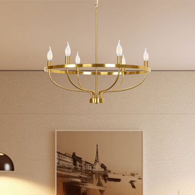 Lustre bougie rétro à 6 lumières Evanna
