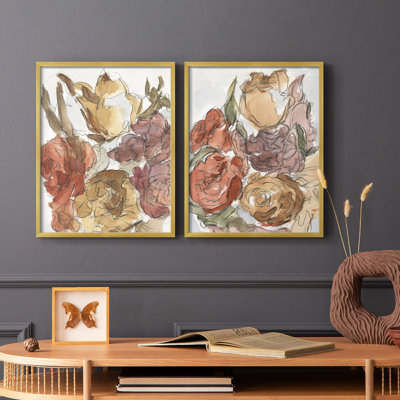 Cropped Floral Arrangement I-Premium Framed Print -Ready to Hang - No Nails Required - No Nails Required