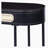 Black Oval Sofa Table with Bottom Shelf