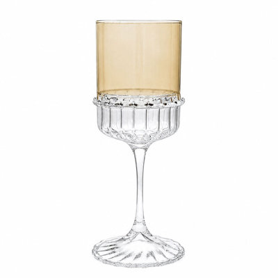 Verres à vin à pied coloré, lot de 6 - Ambre