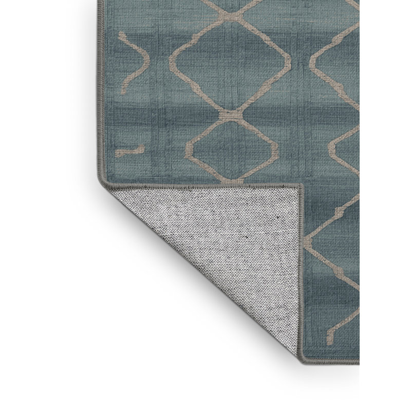 Tapis gris en treillis lavable à la machine, Carré 3 pi