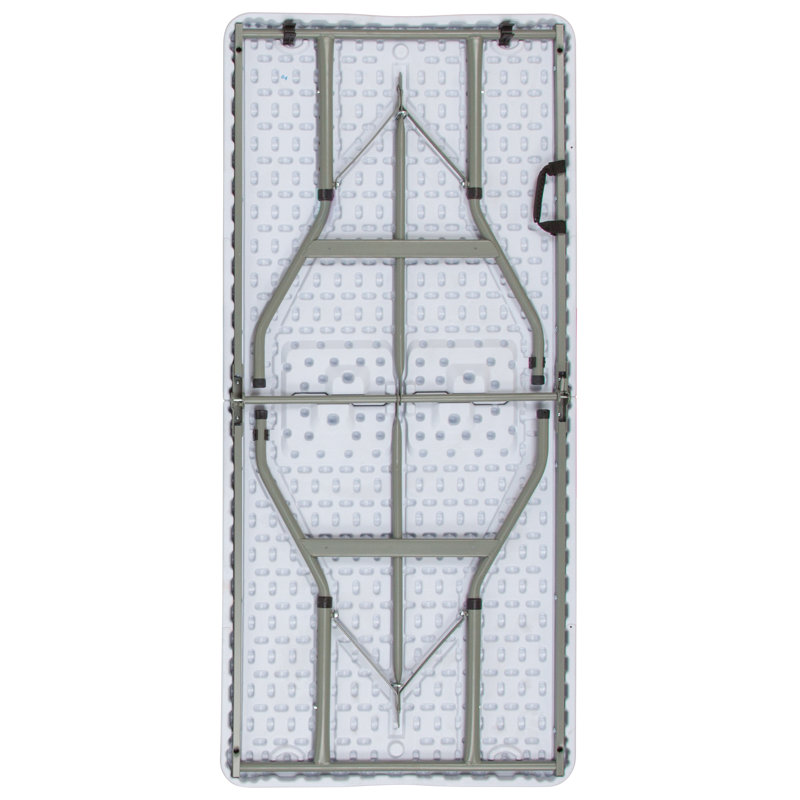 Modern 60'' Gray Metal Frame Rectangular Folding Patio Table
