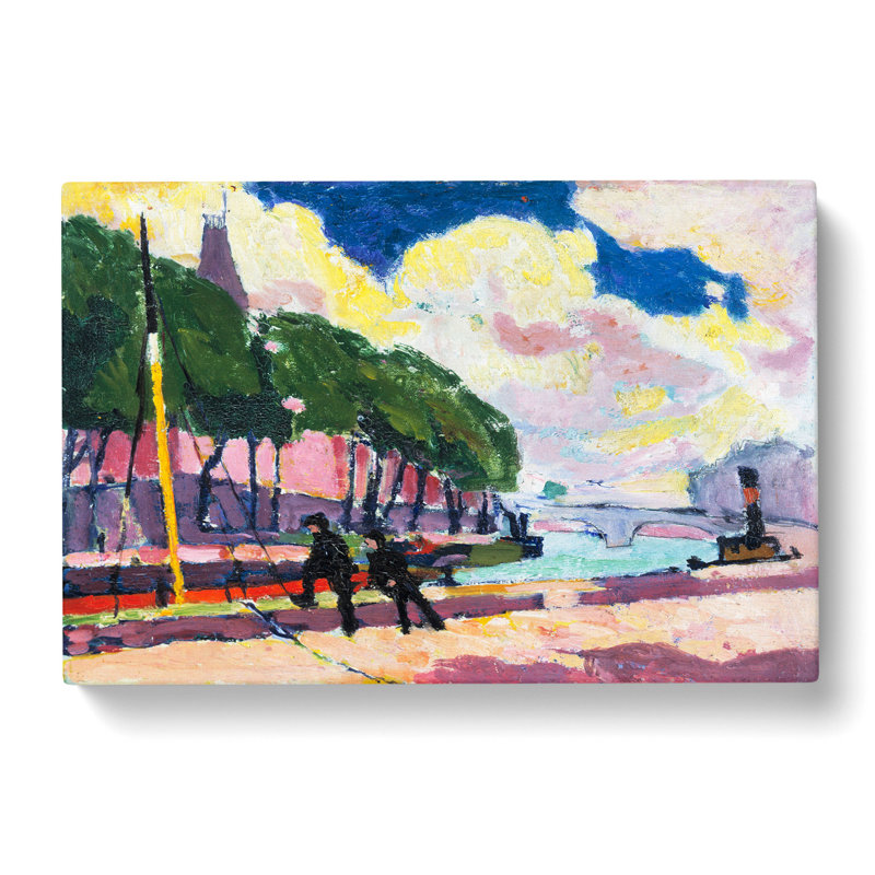On The Banks Of The Seine by Henry Lyman Sayen - Wrapped Canvas, 40cm H x 60cm W x 3cm D